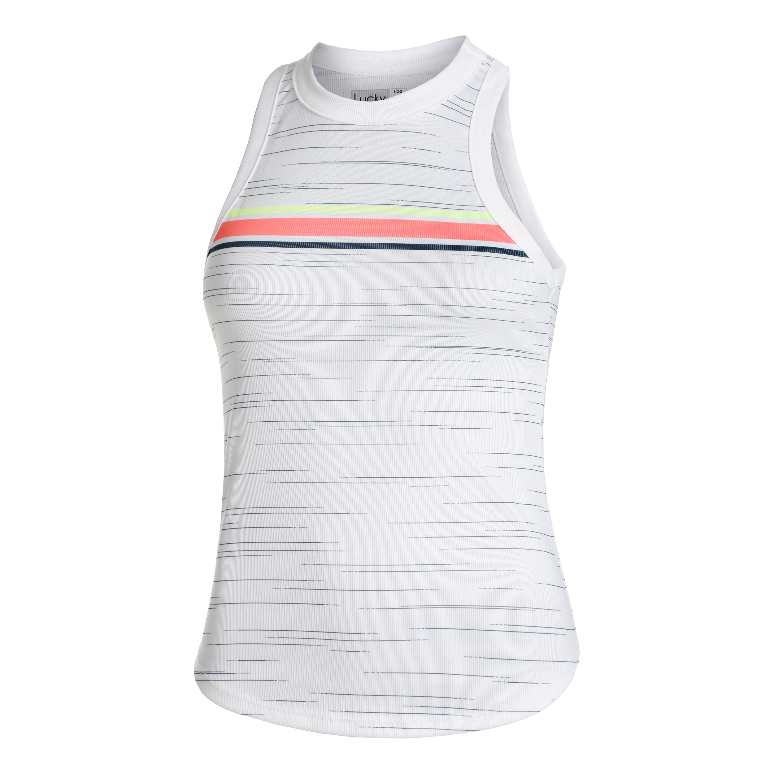 Lucky in Love Royale Stripe Rib Débardeur Tank Top Femmes - Blanc , Multicouleur