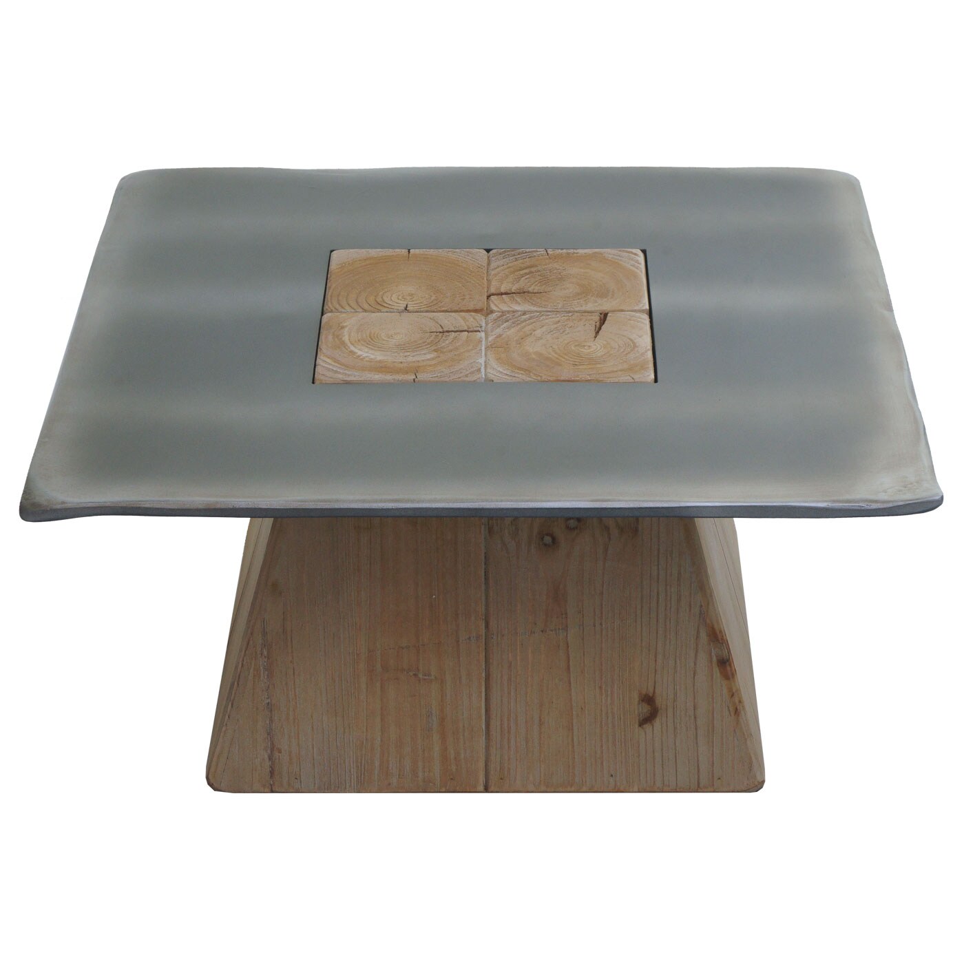 Couchtisch MCW-L76, Wohnzimmertisch Beistelltisch, Industrial Massiv-Holz MVG, 60x60cm natur mit Metall-Optik