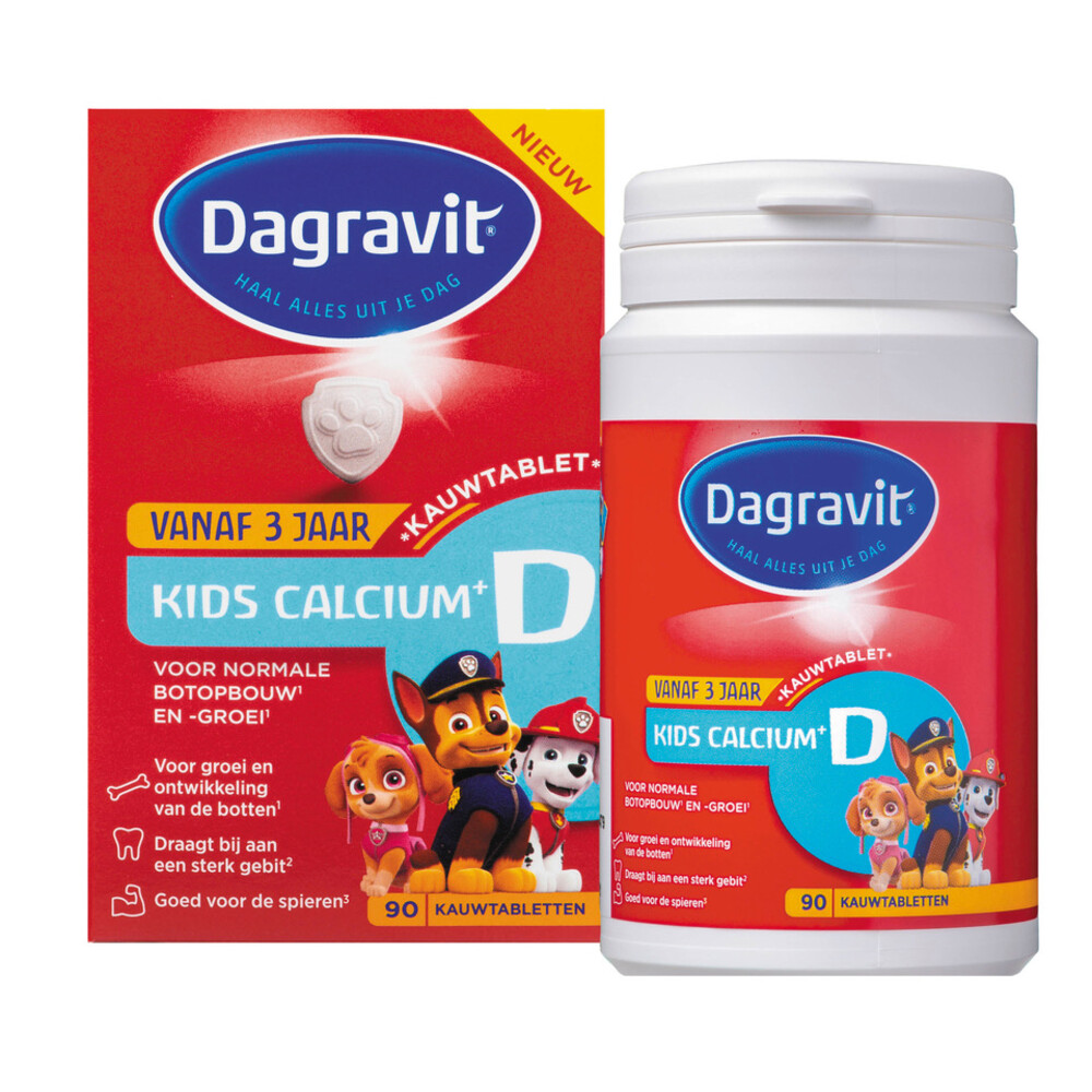 2x Dagravit Kids Calcium + D 90 kauwtabletten