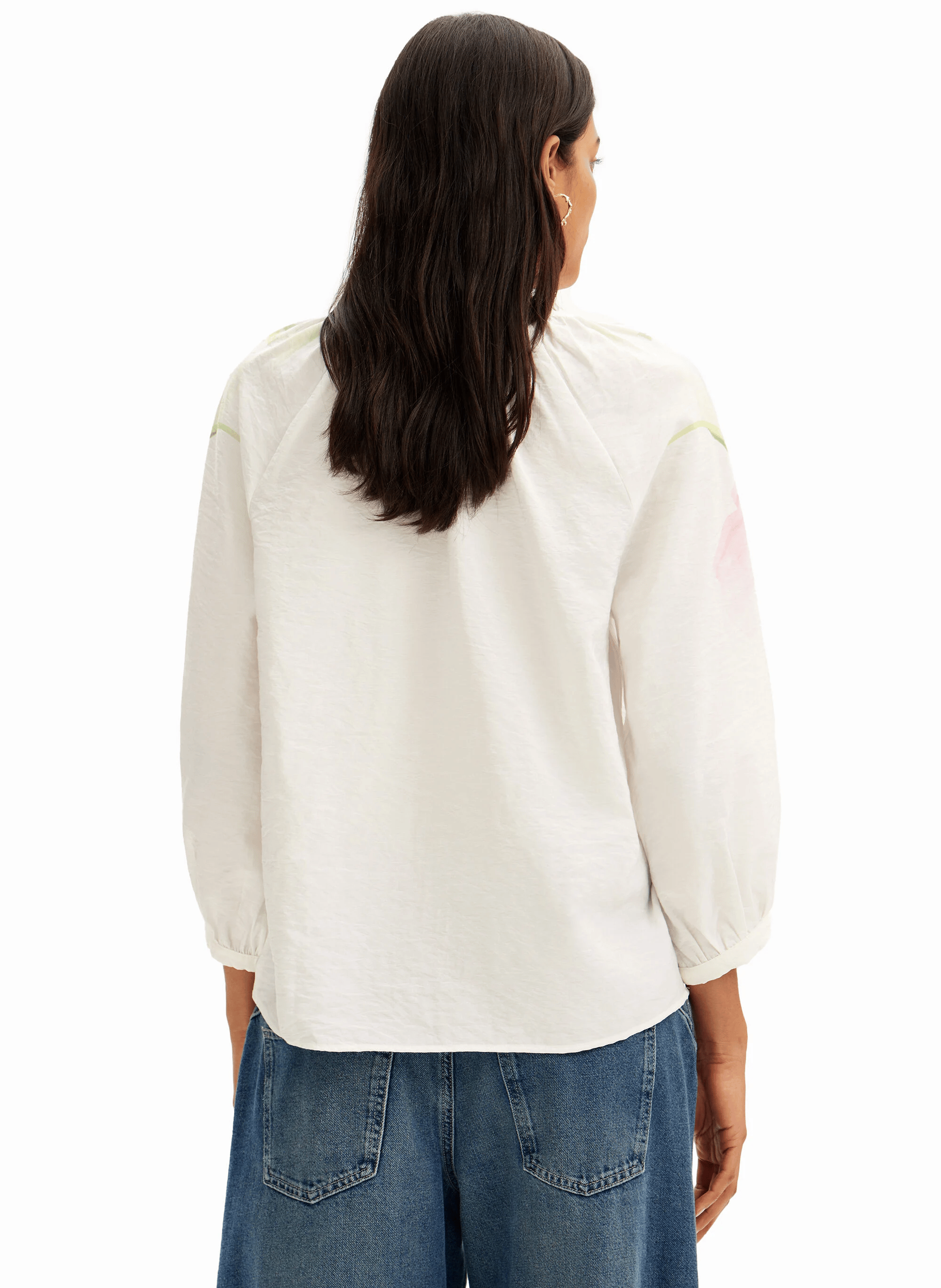 Blouse ample imprimé | Blanc