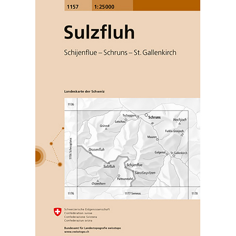 Swisstopo Sulzfluh 1157 Landeskarte 1:25 000