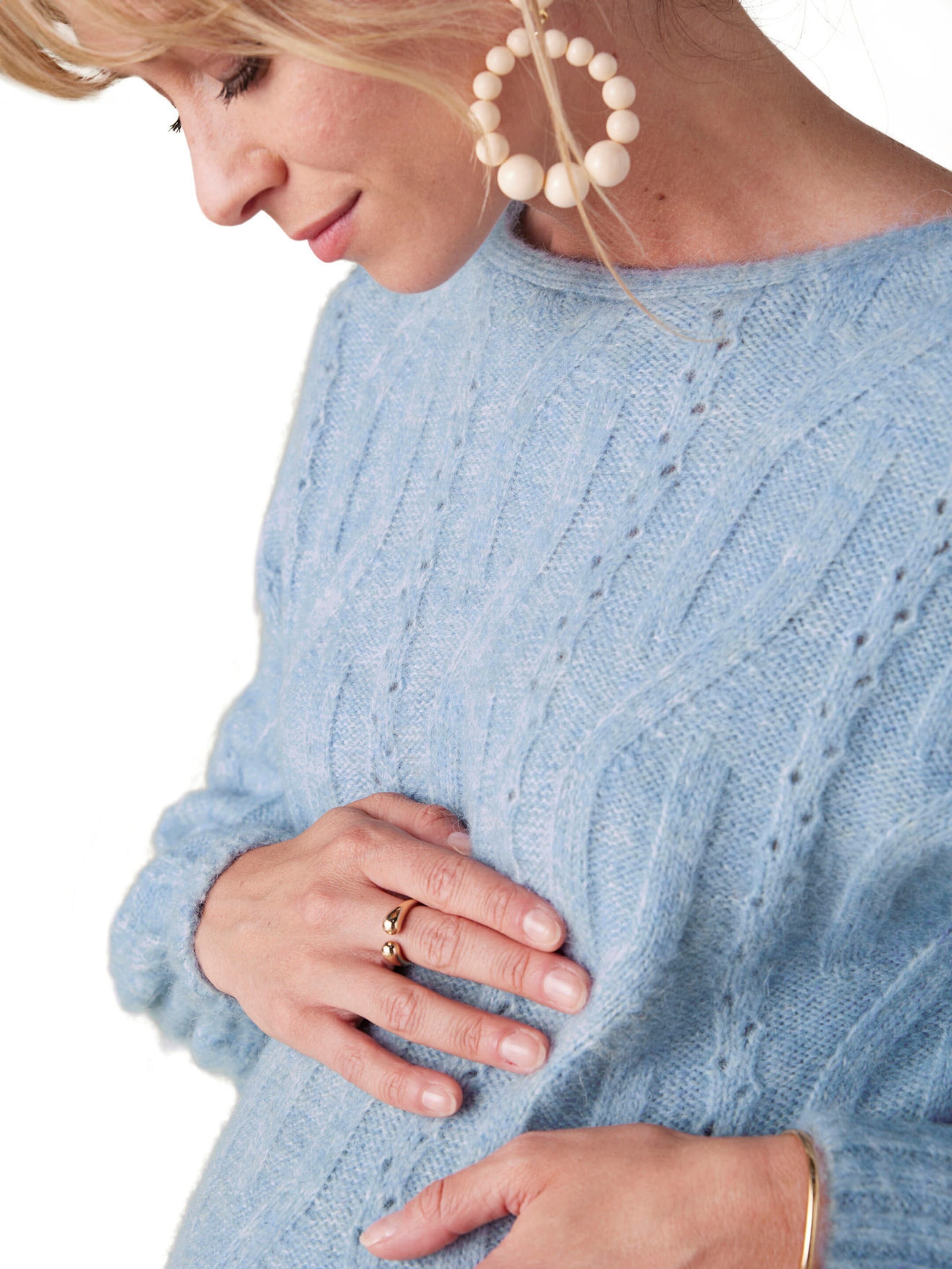 Envie de Fraise Wende-Pullover mit Alpaka für Schwangerschaft und Stillzeit eisblau