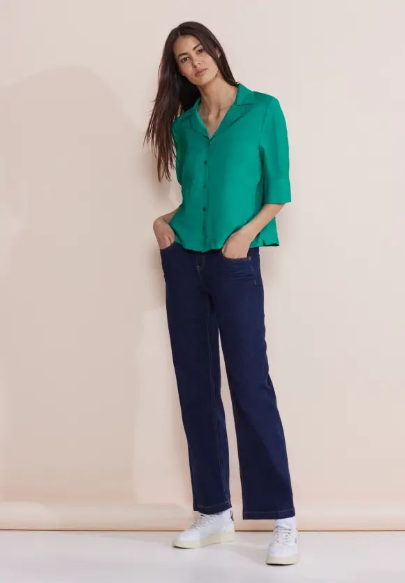 3/4 Arm Bluse - intense aqua