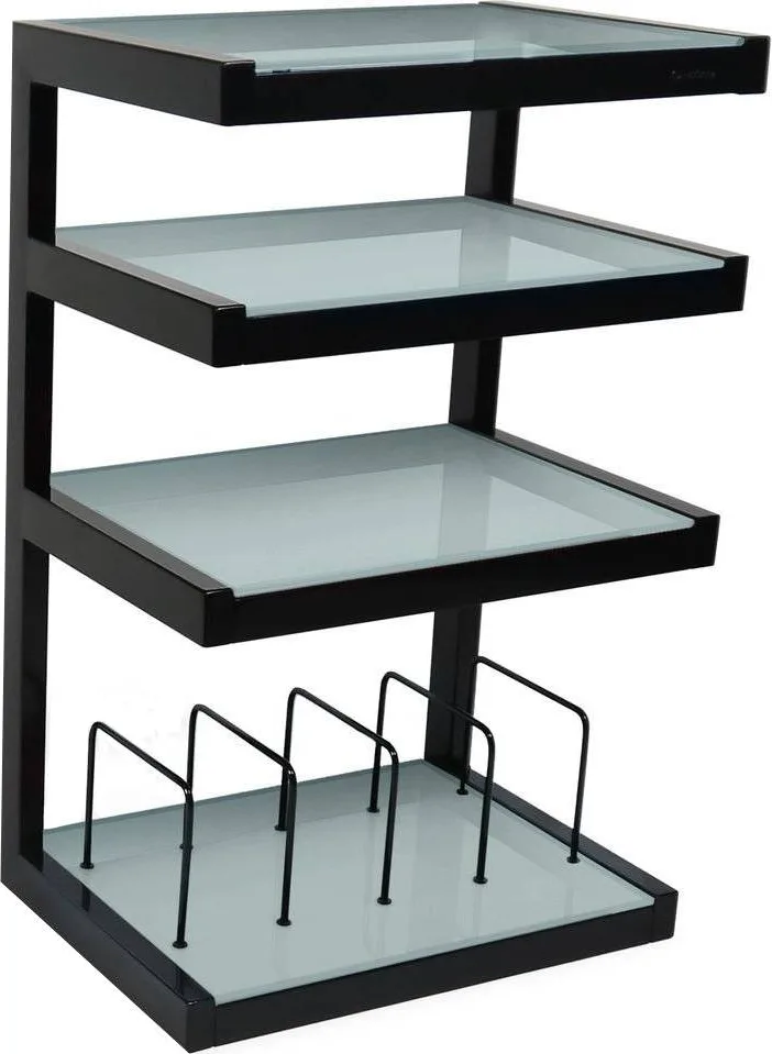 NorStone Esse hi-fi Vinyl noir verres dépolis Meubles hi-fi
