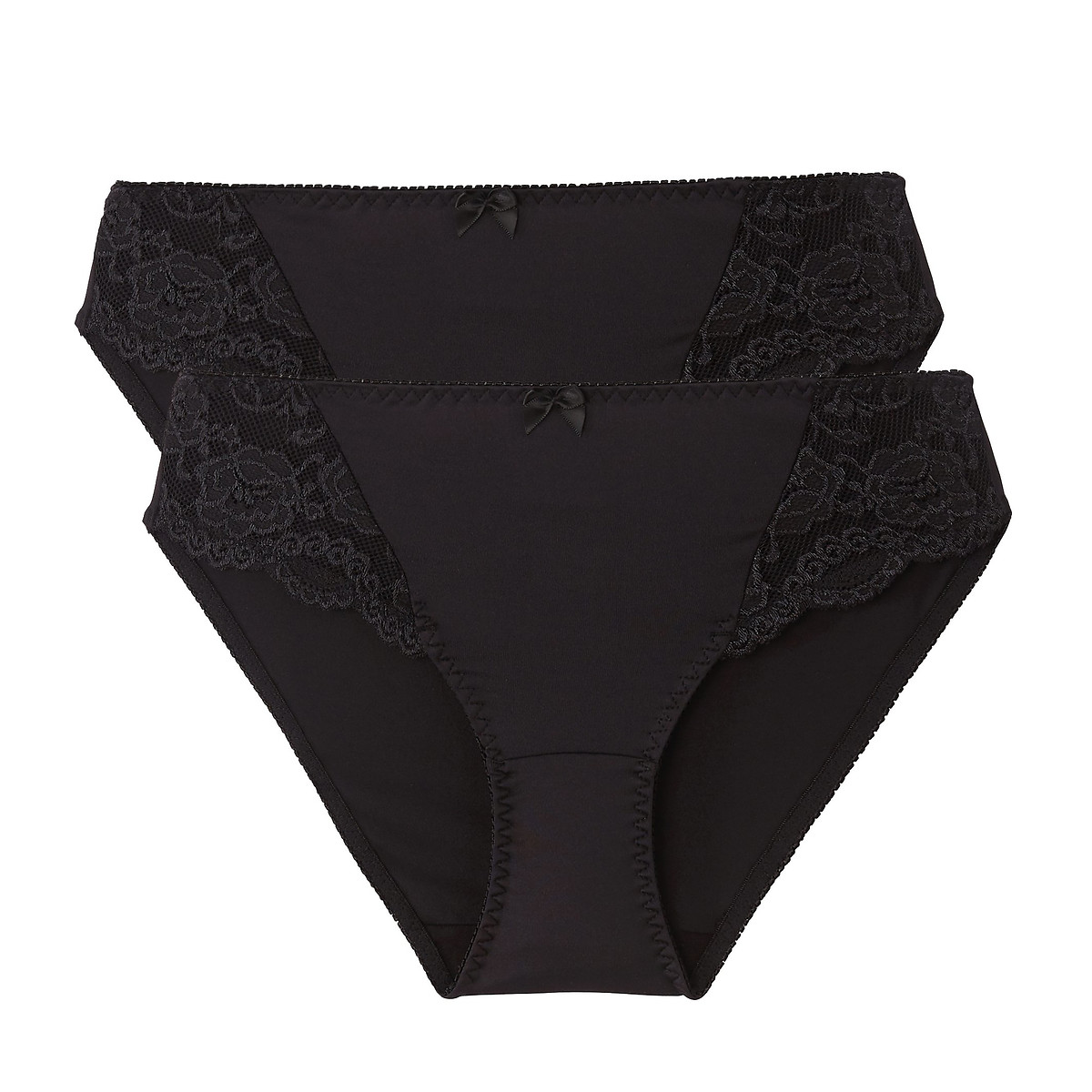 ANNE WEYBURN<br>Conjunto de 2 calcinhas em renda e microfibra, Anthea