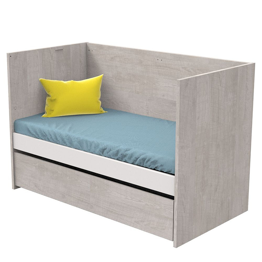 Lit évolutif Nova 70 x 140 cm à 90 x 190 cm - Gris Loft