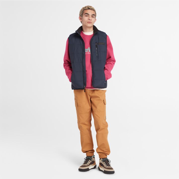 Moletom masculino rosa com gola redonda e logo 