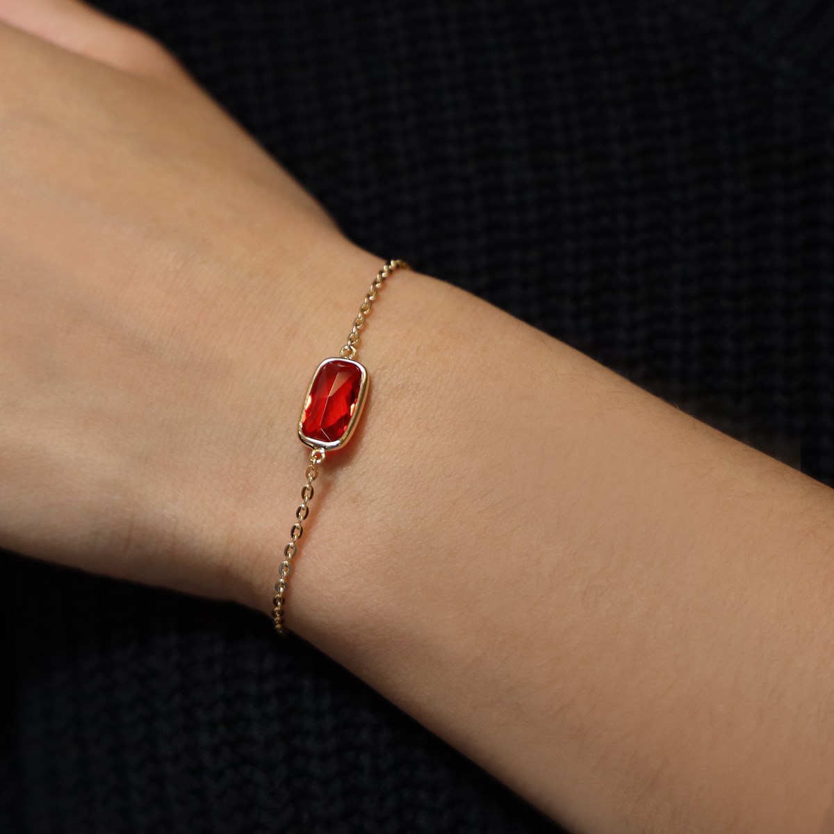 Bracelet Petit Galet Argent Doré Pierre Orange