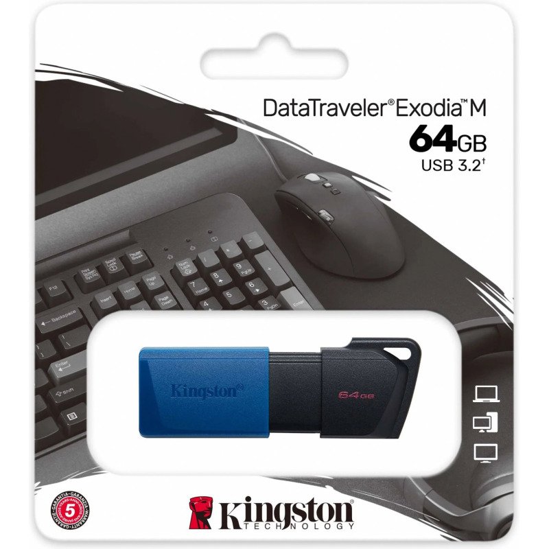 Kingston clé USB DataTraveler Exodia 64 Go Usb 3.0 (Usb-A) Bleu