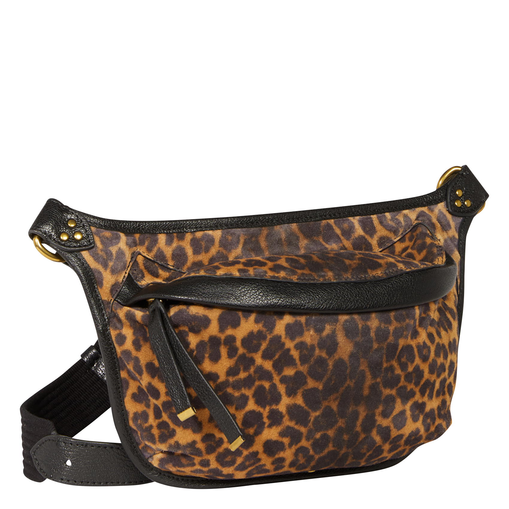 STAN BANANE - Sac banane imprimé en cuir velours | Marron