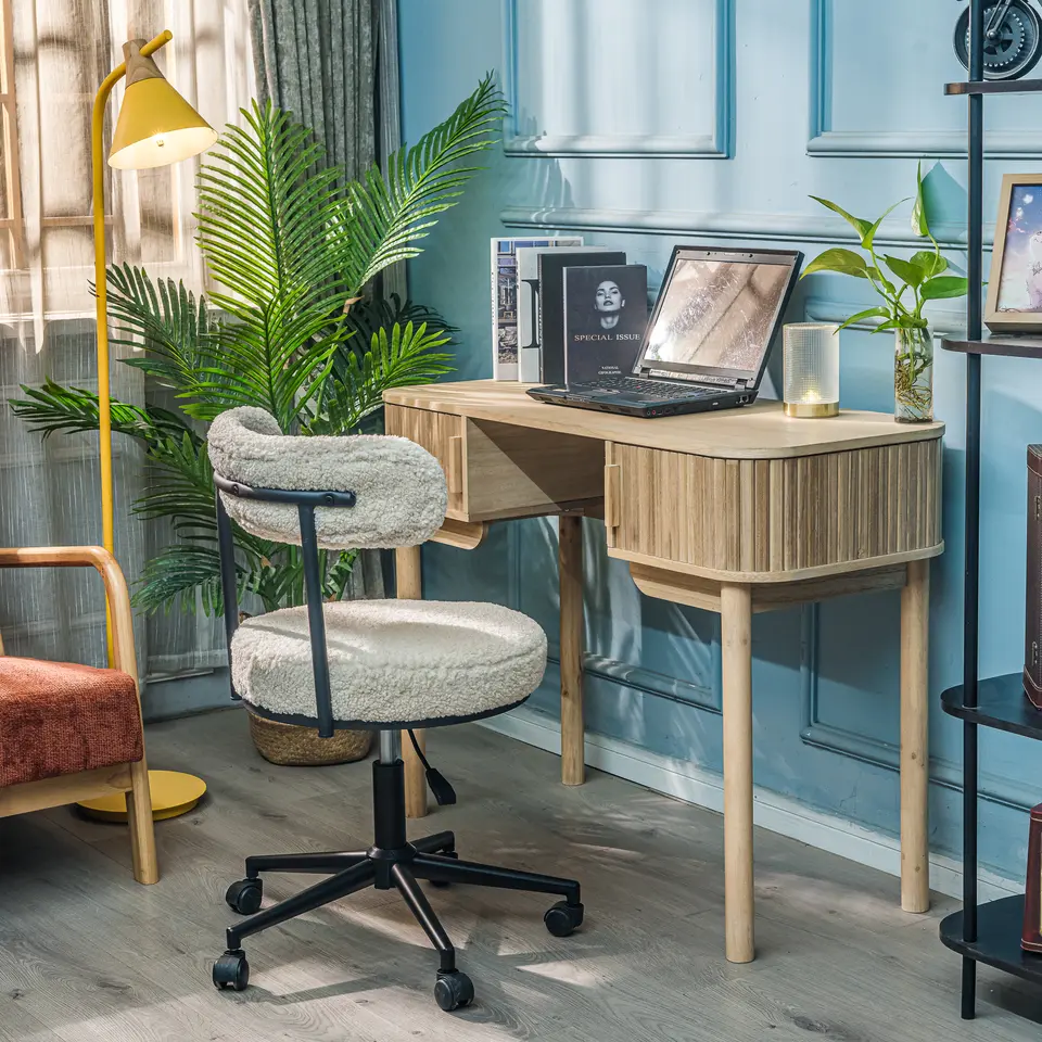 Bureau met 2 deuren van essen hout