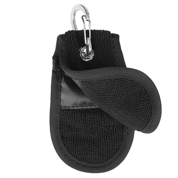 INF Golfball rengjøringsklut med dobbeltsidig mikrofiber og metallkrok, kompatibel med golfutstyr, bærbar og praktisk for rengjøring på banen