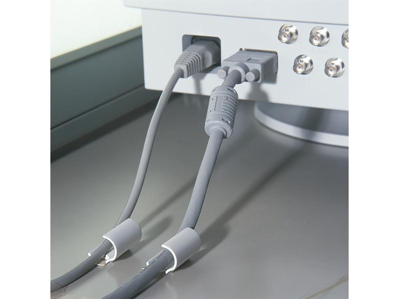 tesa Kabel-Clip 5 Stück Kabel-Clip mit Powerstrips-Befestigung, 5 Clips, weiss