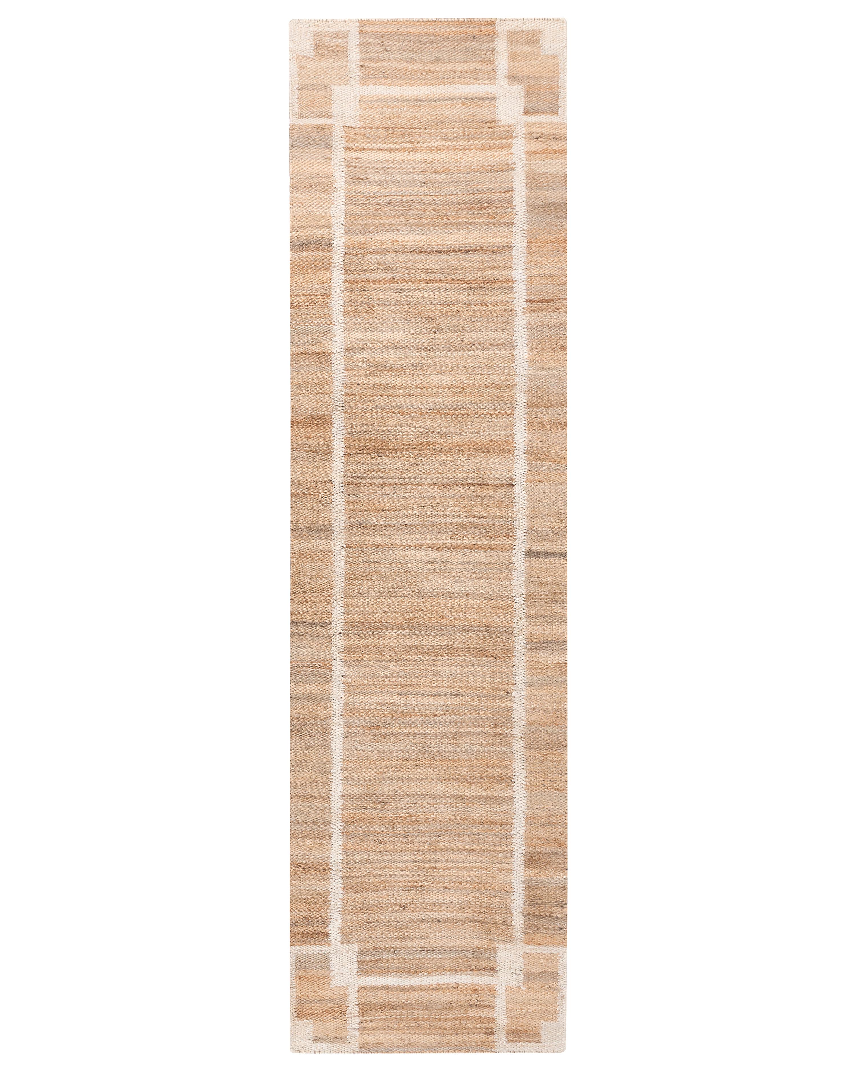 Vloerkleed GONDIA Lichtbeige 80 x 300 cm Jute