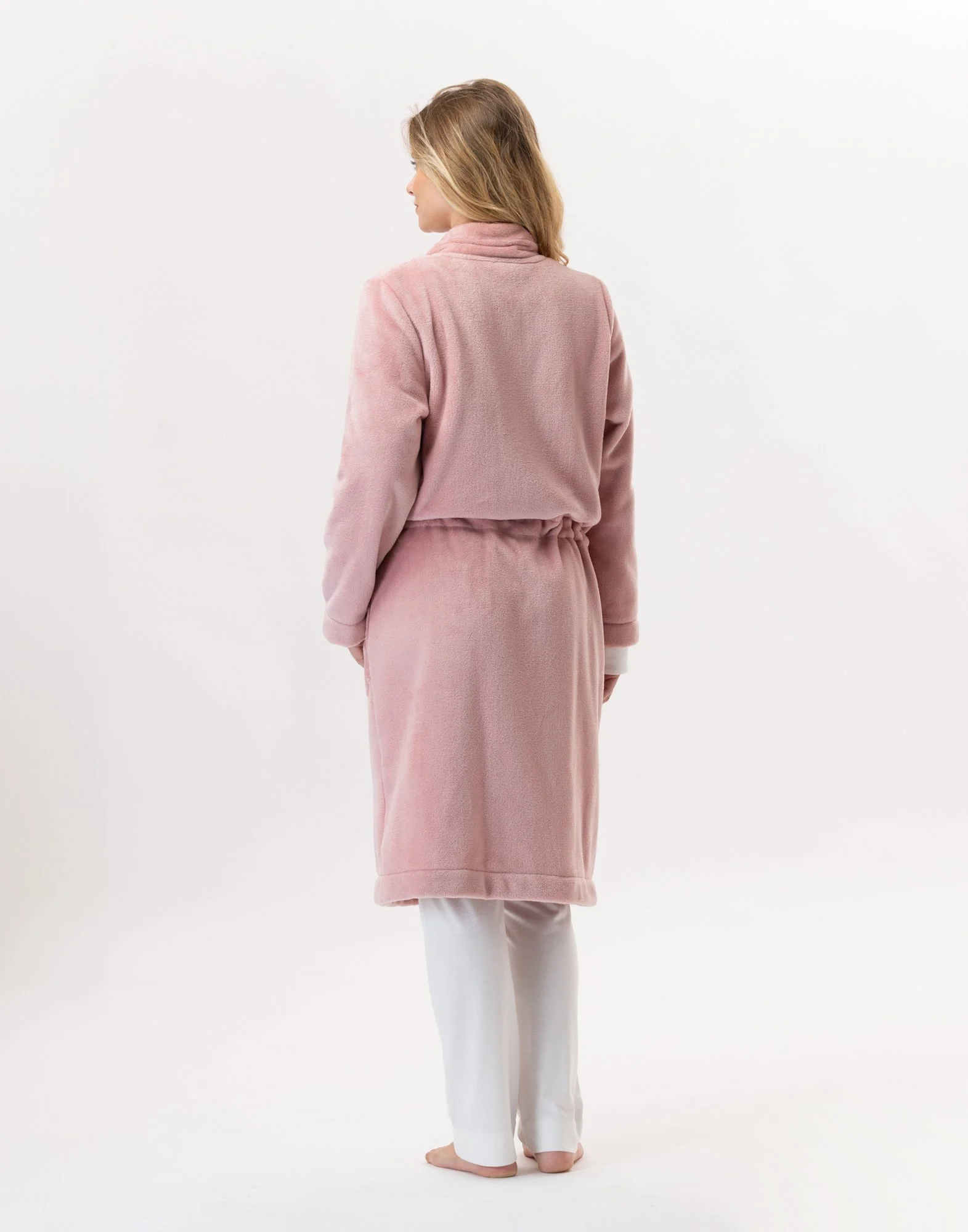 ESSENTIEL 853 - Veste zippée en peluche flanelle | Rose
