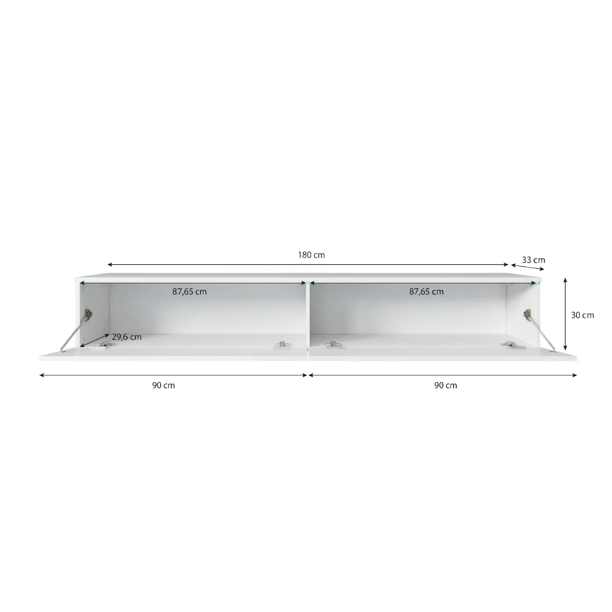 Other Brands MEUBLE TV suspendu Lowboard D - Blanc brillant