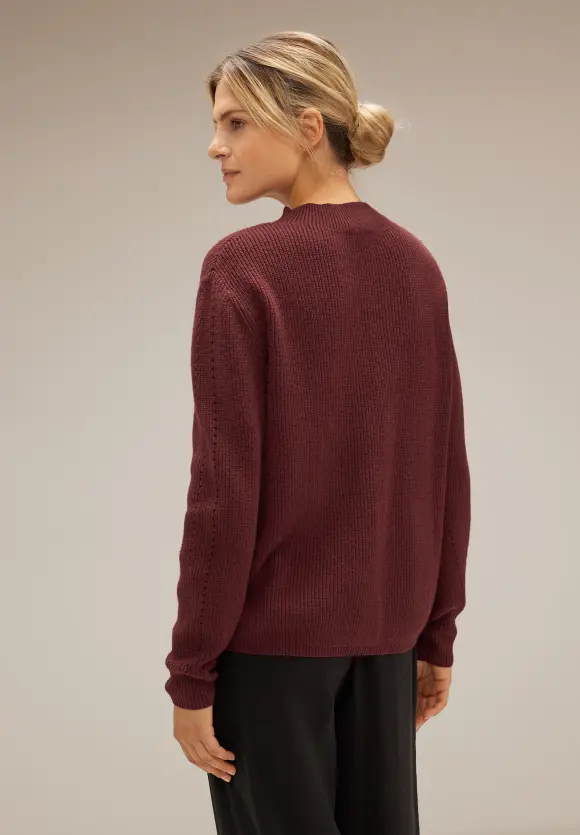 Pullover im Strickmix - panda red