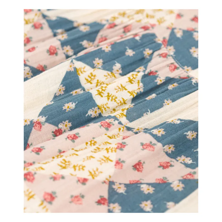 Petit Bateau Robe Façon Patchwork Gaze de Coton | Ecru