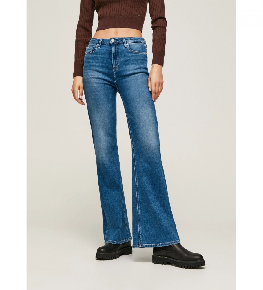 Calça jeans boca de sino azul da Pepe Jeans