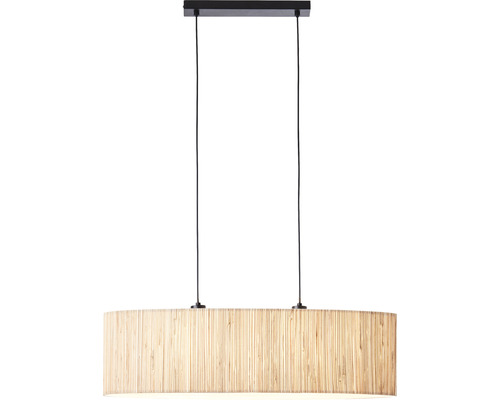 Hanglamp, 2-lichts, HxBxD 120x78x22 cm, zwart/naturel