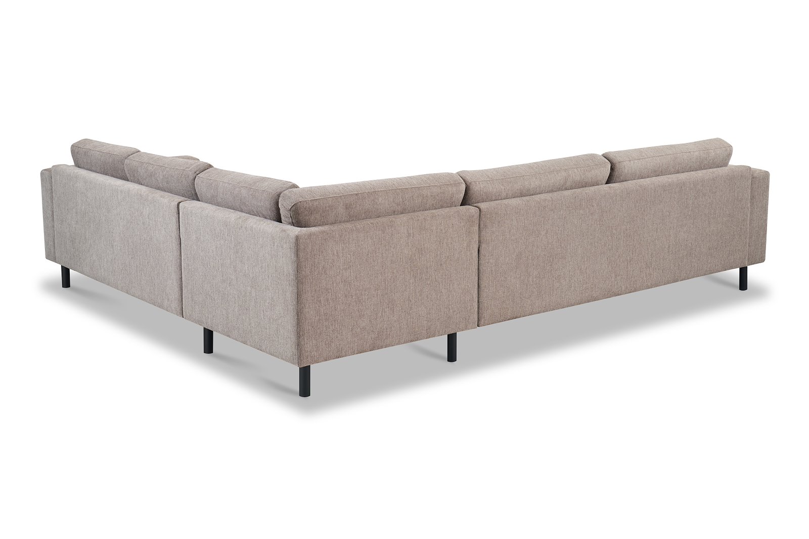Portland hjørnesofa 32 Tekstil Brego 34 Stone med sorte ben