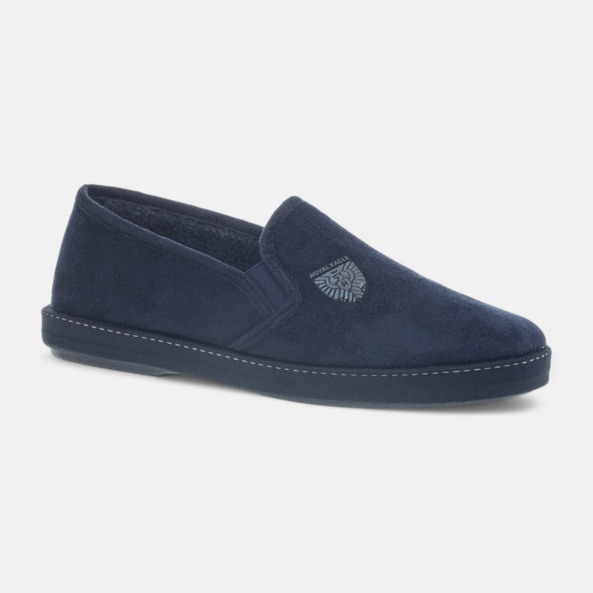 Pantoufles peluche Homme bleu marine