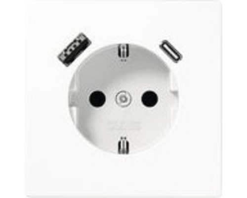 Jung LS152015CAWW USB-aansluiting met USB-lader, 1x Type A, 1x Type C + verbeterde contactbeveiliging, alpinewit LS990