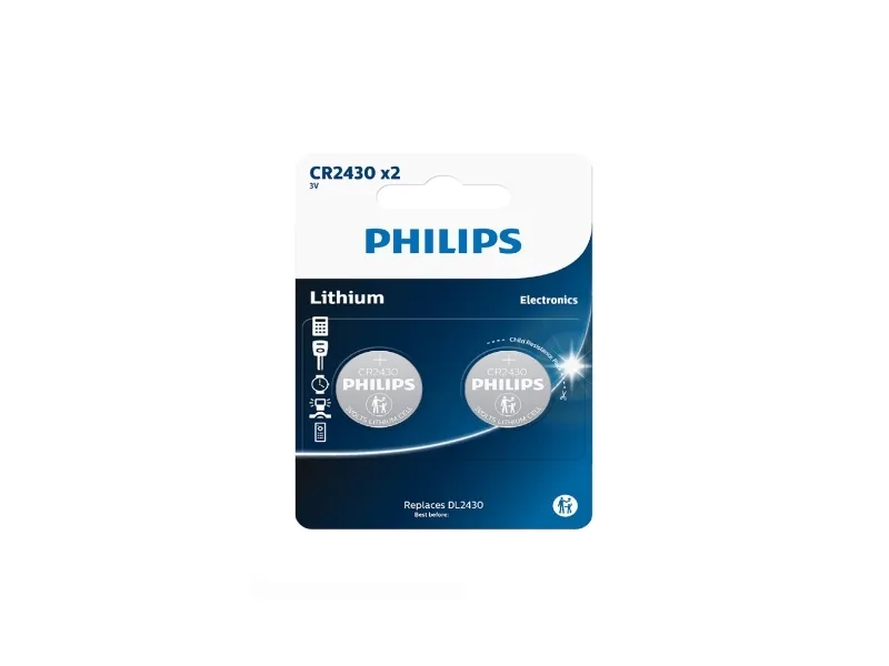 PHILIPS knapcellebatteri lithium CR2430 2-pak - 2301963