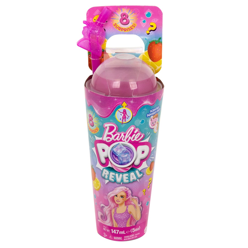 Barbie Pop Reveal Fruchtserie – Puppe und Überraschungen mit Erdbeer-Limonaden-Duft