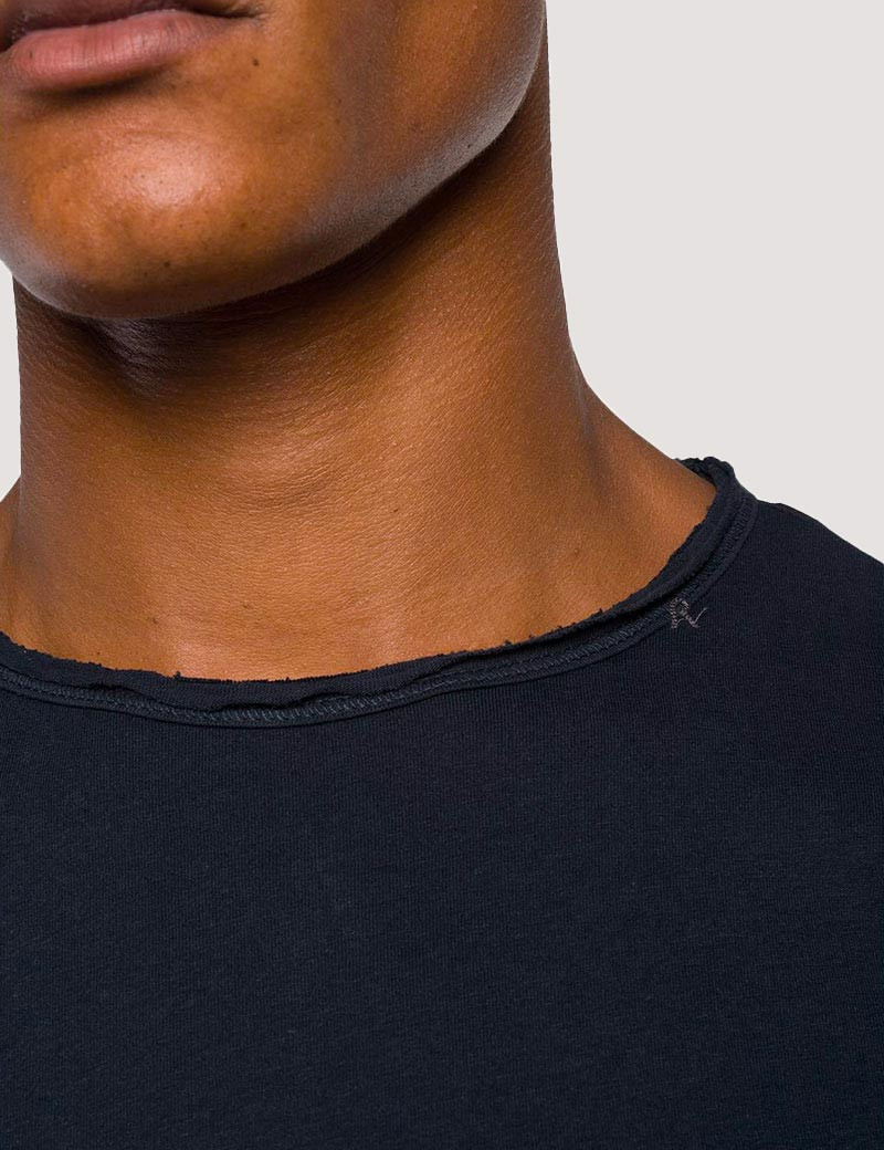 REPLAY T SHIRT HOMME MANCHES LONGUES BASIC COL ROND BLEU FONCÉ