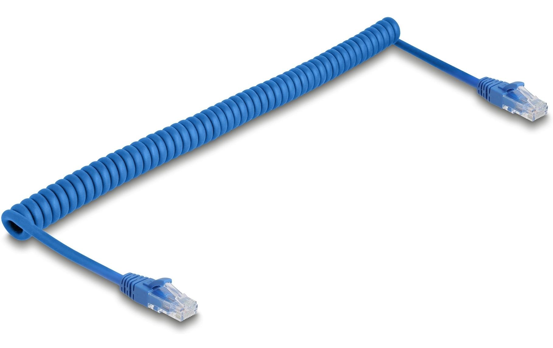 RJ45 Spiralkabel Stecker zu Stecker Cat 6, UTP, 1.8 m, BlauRJ45 Spiralkabel Stecker zu Stecker Cat.6 UTP 0,8 m bis 1,8 m blau