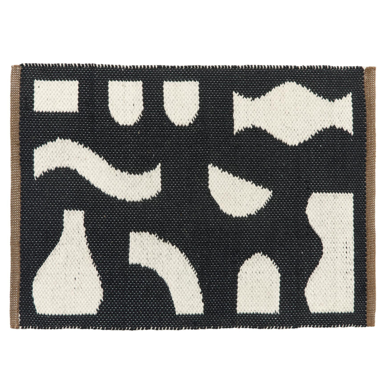 Broste Copenhagen Ceres deurmat 50x70 Black/Off White