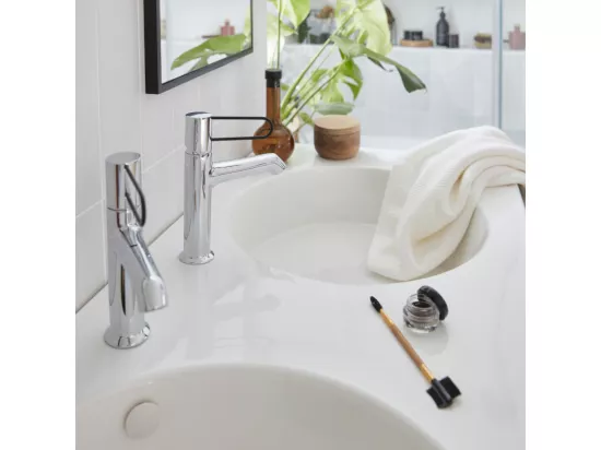 Meuble double vasque 140 cm JACOB DELAFON Odéon Rive Gauche blanc satiné