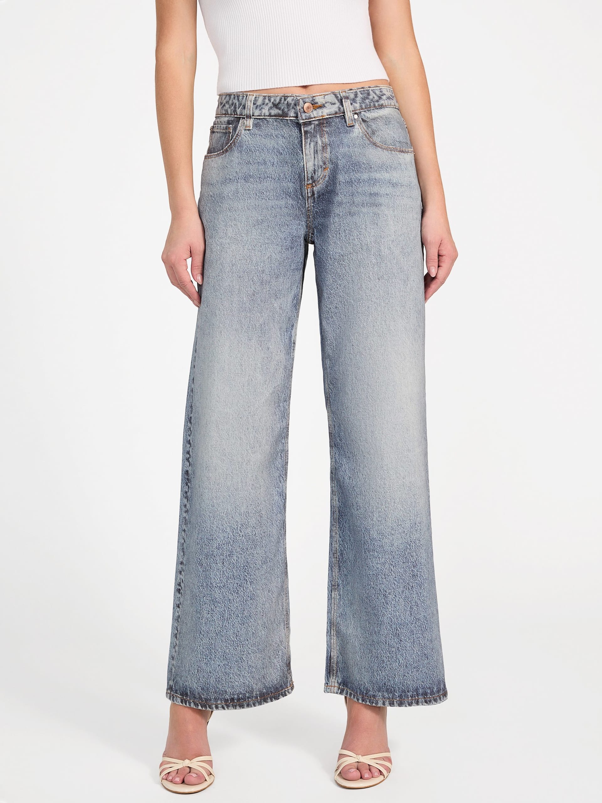 Calça jeans folgada de cintura baixa ecológica