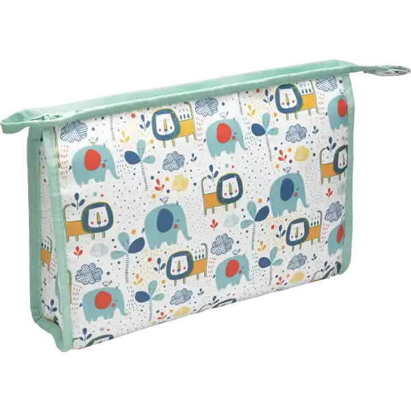 Kinder Kulturtasche wollweiß-bunt mit Elefanten Aufdruck