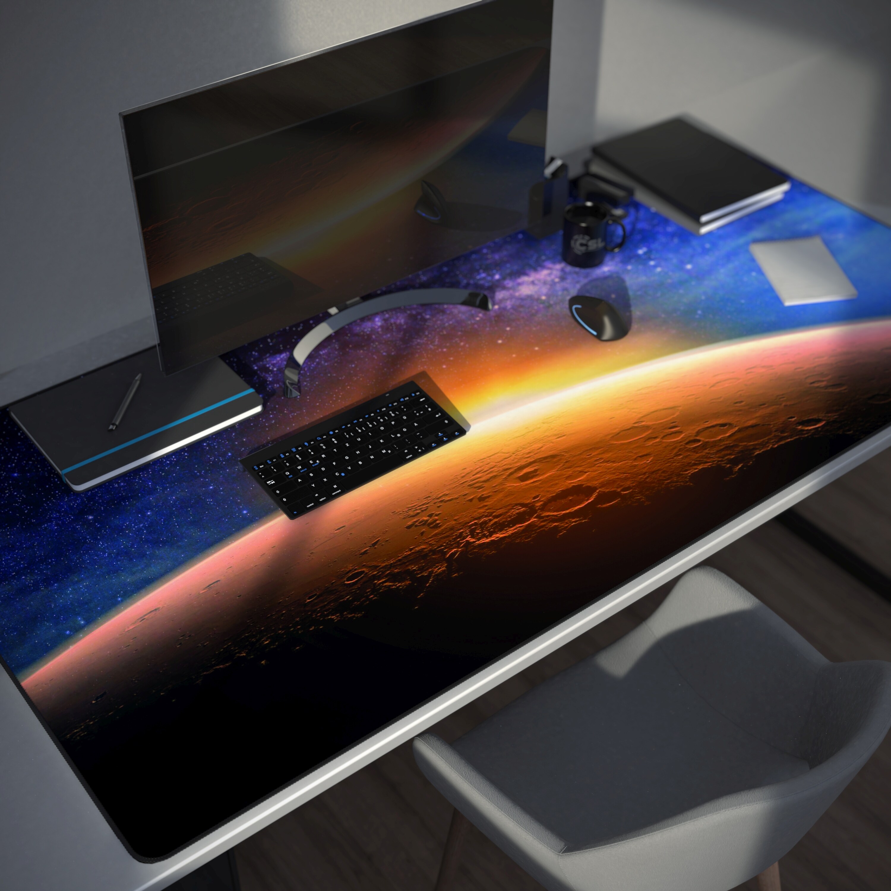 CSL Gaming Mauspad, XXXL 1200 x 600 x 3 mm Schreibtischunterlage extra groß, Abwaschbar, Mars