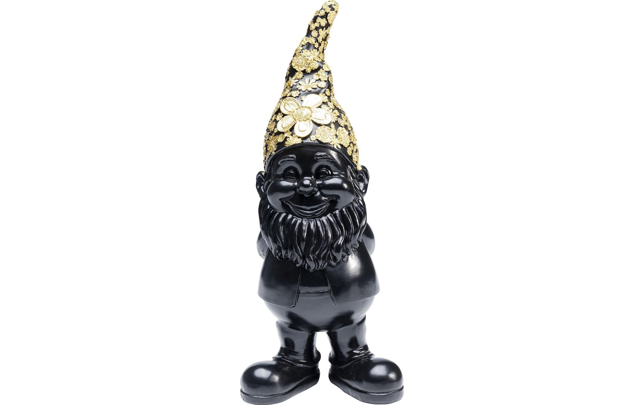 Dekofigur Zwerg Stehend 30 cm, Schwarz/GoldDeko Figur