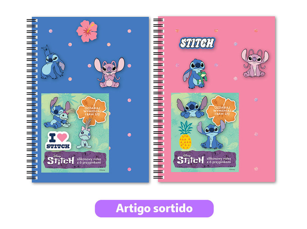 NOTEBOOK PERSONALIZÁVEL DO ART STITCH CORES SORTIDAS