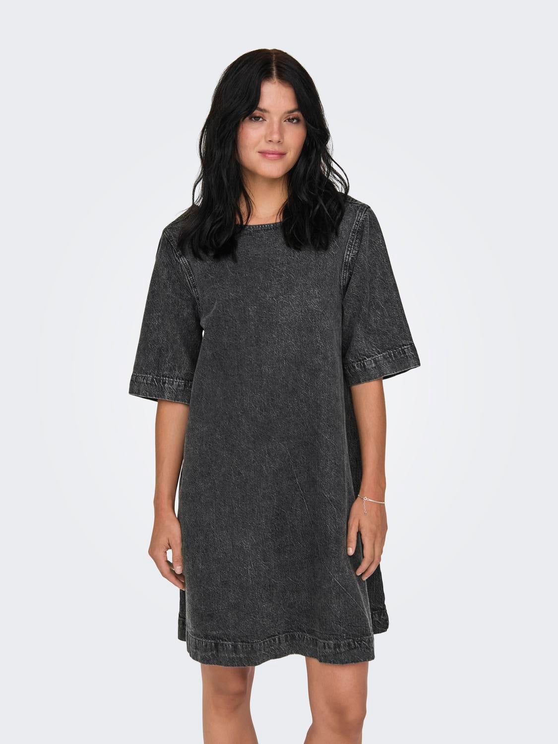 ONLGIGI Kurzes Kleid Dark Grey Denim