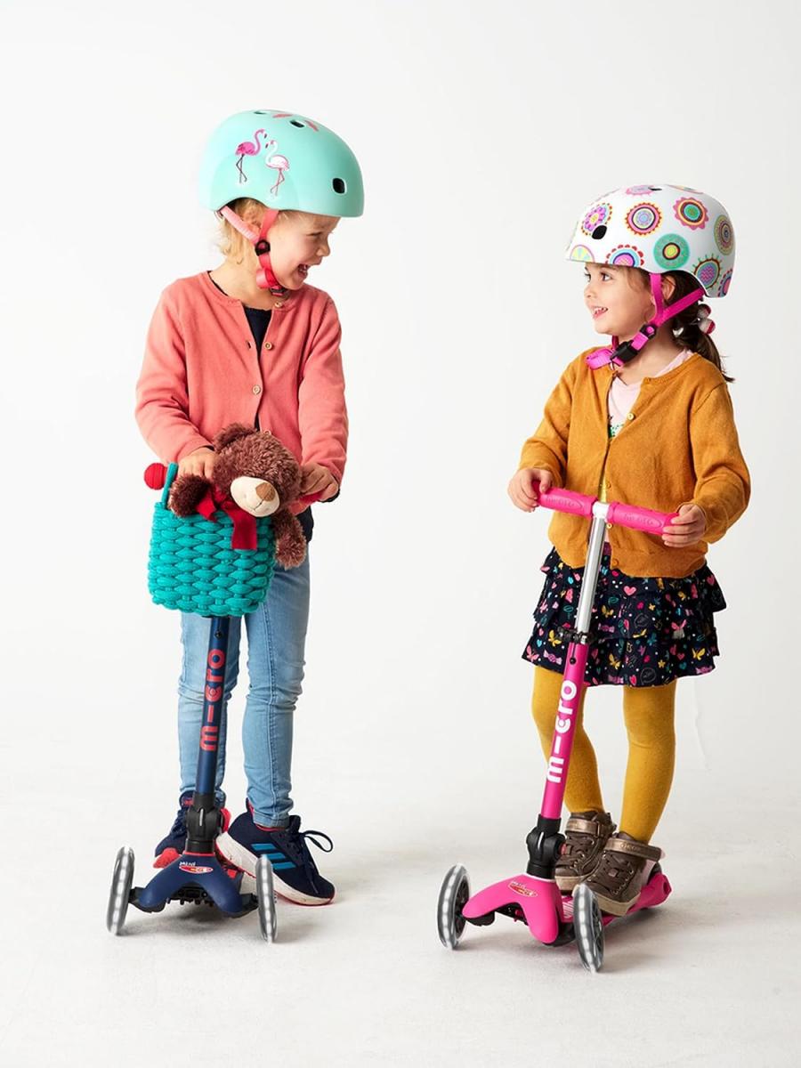 Trottinette 3 roues mini deluxe rose pliable led