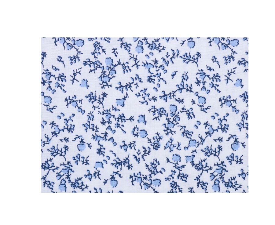 Chemise blanche homme à imprimé fleuri bleu ciel - ELDORIC