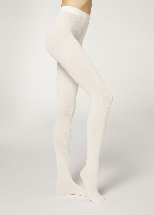 Meias caneladas com cashmere