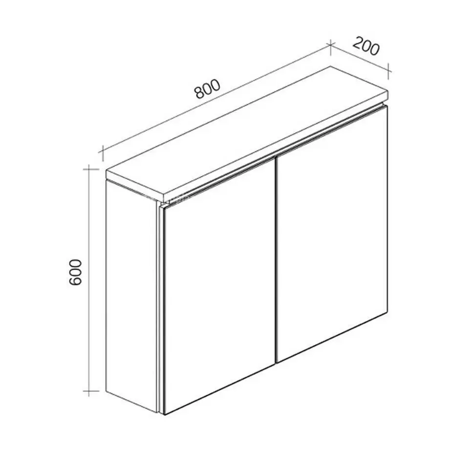 Badplaats Badkamerkast Paso 80 x 20 x 60 cm - Beton Grijs - Spiegelkast Badkamer