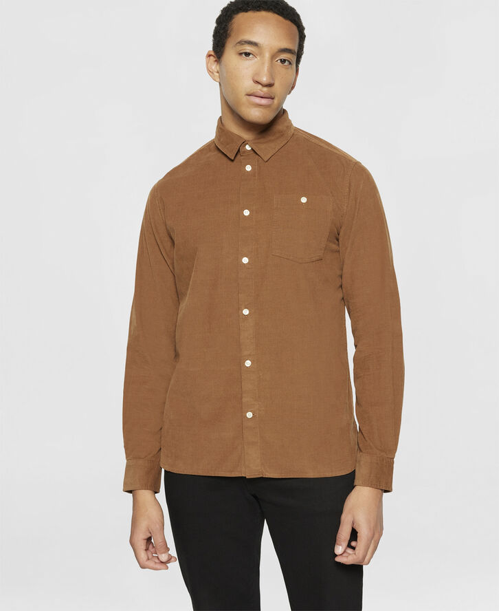 Knowledge Cotton Apparel Regular fit corduroy shirt - GOTS/Vegan Dachshund