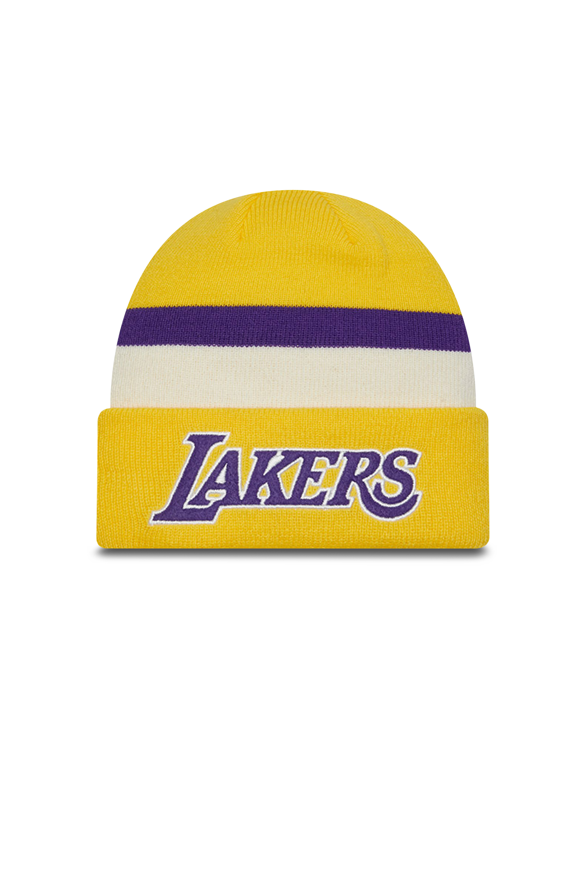 NEW ERA - Bonnet à revers classique - En matière côtelée - Surpiqures sur le haut - Logo brodé cousu à l'avant  RETRO CUFF KNIT Jaune