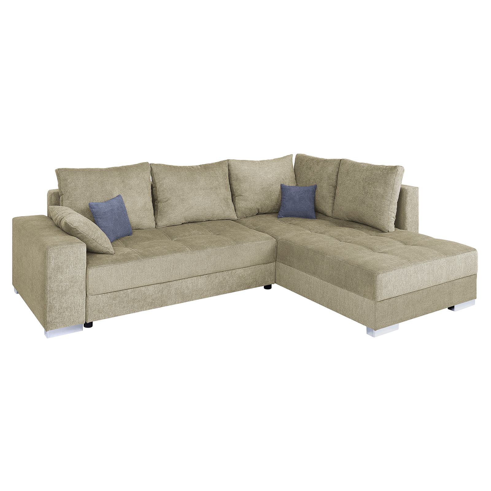 Ecksofa - beige - mit Liegefunktion