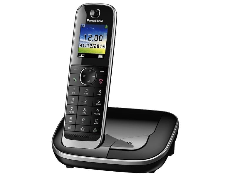 Panasonic Schnurlostelefon KX-TGJ310SLB Schwarz Elegantes und luxuriöses digitales Schnurlostelefon