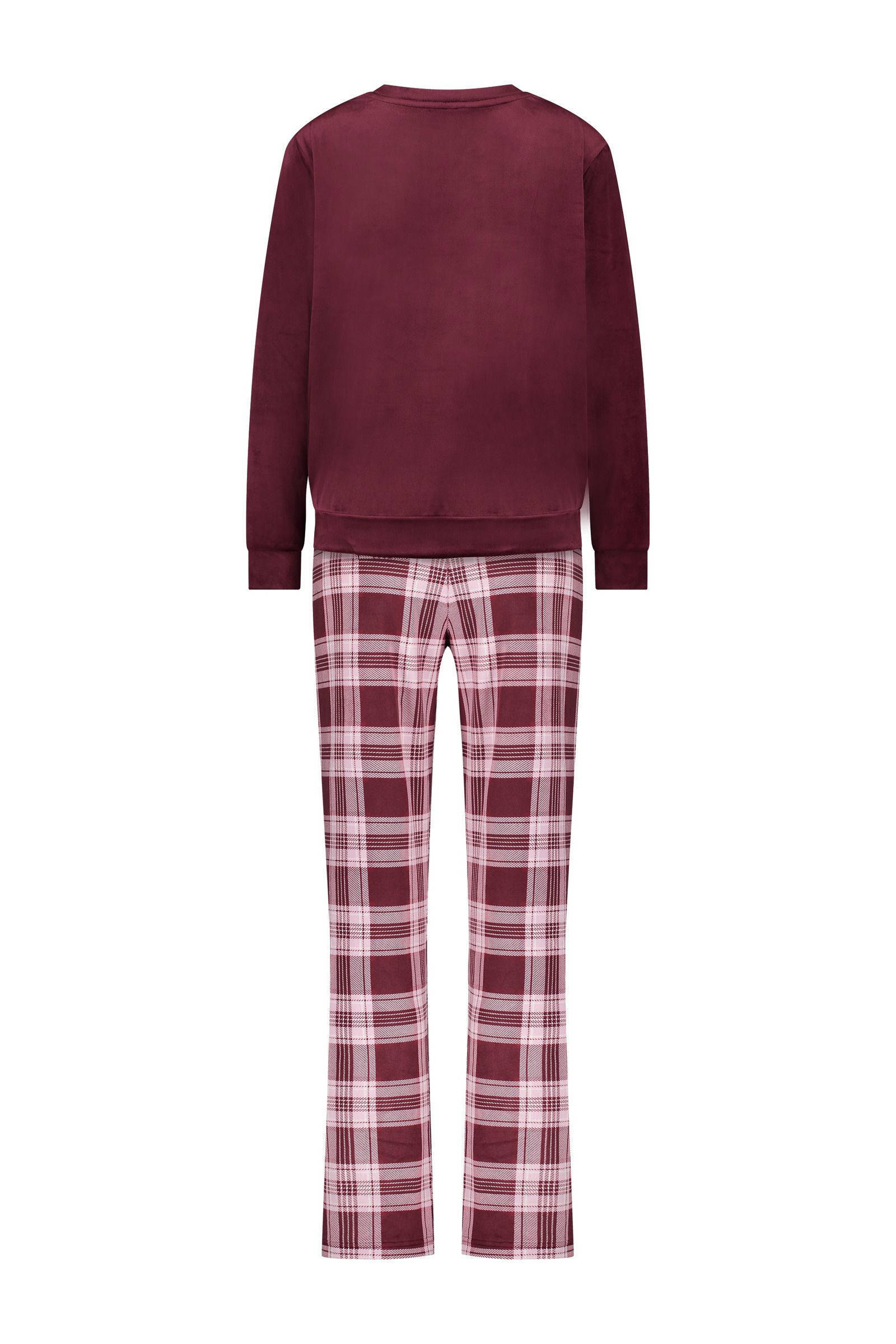Hunkemöller fluwelen pyjama donkerrood