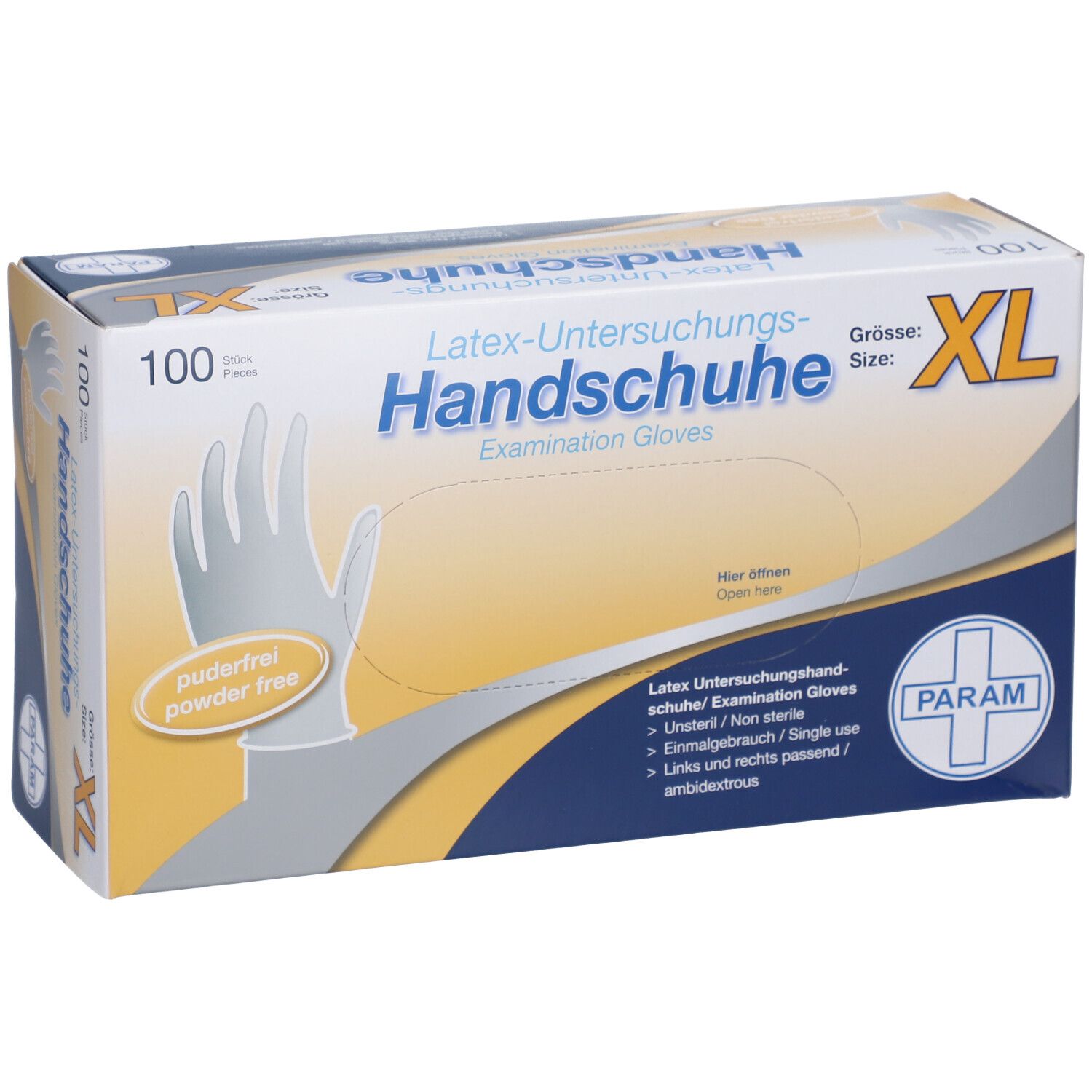 PARAM Einmalhandschuhe Latex Größe XL puderfrei