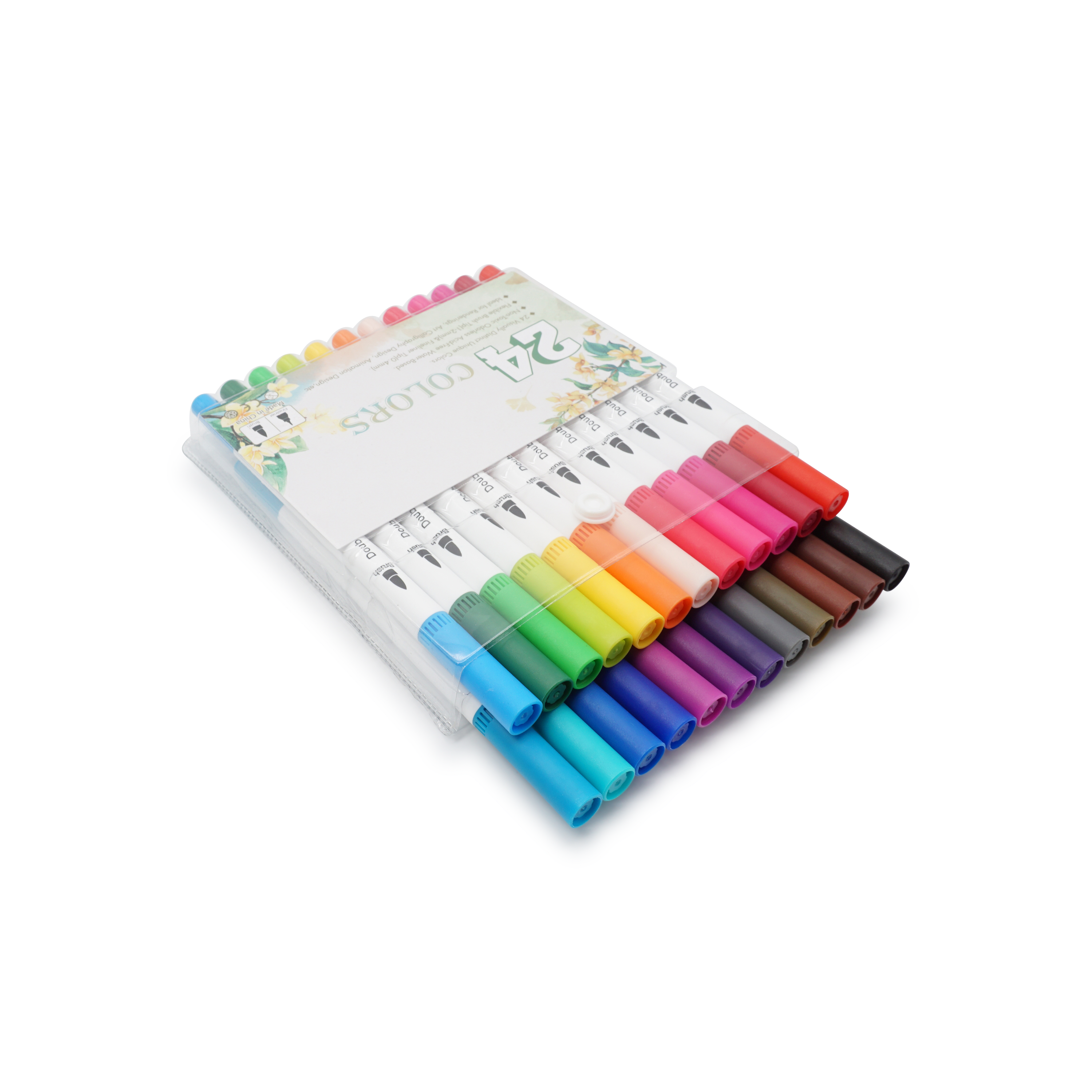 (24er Set) Doppelspitz Mal Filzstifte Dual Brush Pen Fineliner Künstler Stifte